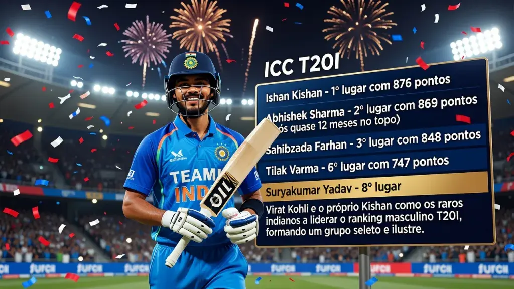 Ishan Kishan assume o topo do ranking T20I masculino da ICC